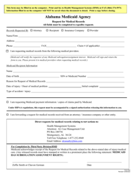Document preview: Form 505 Request for Medical Records - Alabama