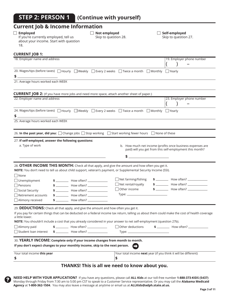 Application for Health Coverage  Help Paying Costs - Alabama, Page 4