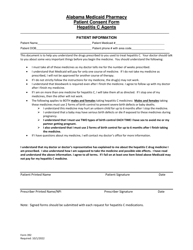 Document preview: Form 392 Patient Consent Form - Hepatitis C Agents - Alabama
