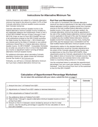 Form DR0104AMT Colorado Alternative Minimum Tax Computation Schedule - Colorado