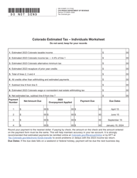 Form DR0104EP Colorado Estimated Income Tax Payment Form - Colorado, Page 2
