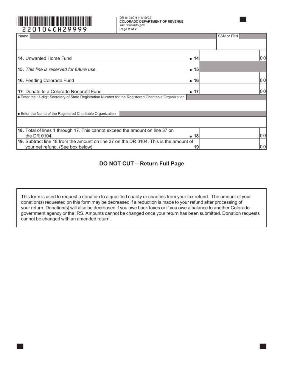 Form Dr0104ch 2022 Fill Out Sign Online And Download Fillable Pdf Colorado Templateroller 9007