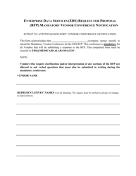 Document preview: Enterprise Data Services (Eds) Request for Proposal (Rfp) Mandatory Vendor Conference Notification - Alabama