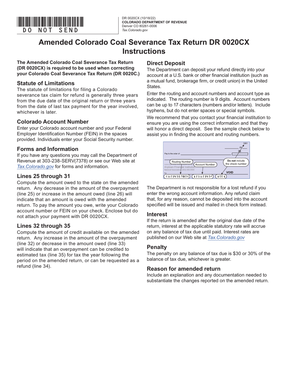 Form DR0020CX - 2022 - Fill Out, Sign Online and Download Fillable PDF ...