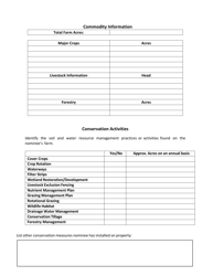 Ohio Conservation Farm Family Awards Application - Ohio, Page 2