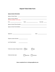 West Virginia Deposit Ticket Order Form - Fill Out, Sign Online and ...