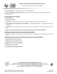 Project Setup Request Processes and Checklist - Homeowner Reconstruction Assistance (HRA) - Texas, Page 6