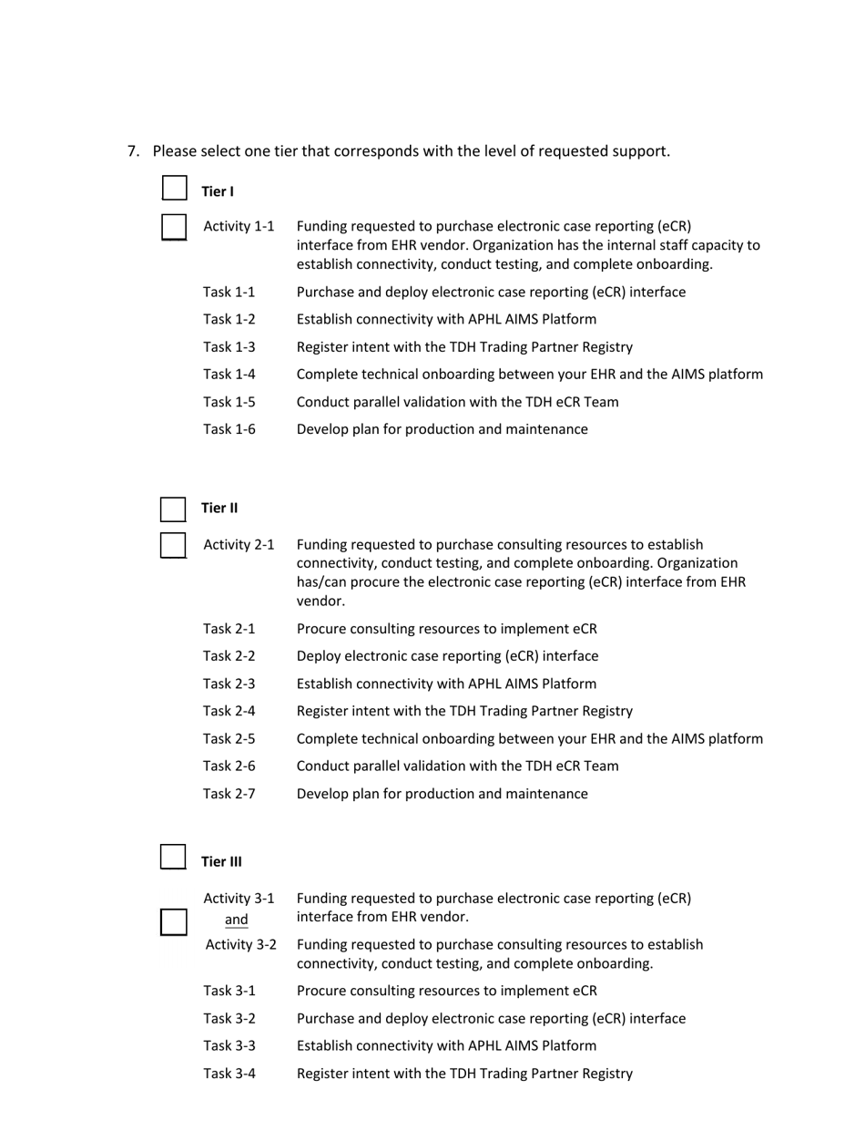 Implementation of Electronic Case Reporting (Ecr) in Healthcare Facilities Application - Tennessee, Page 4