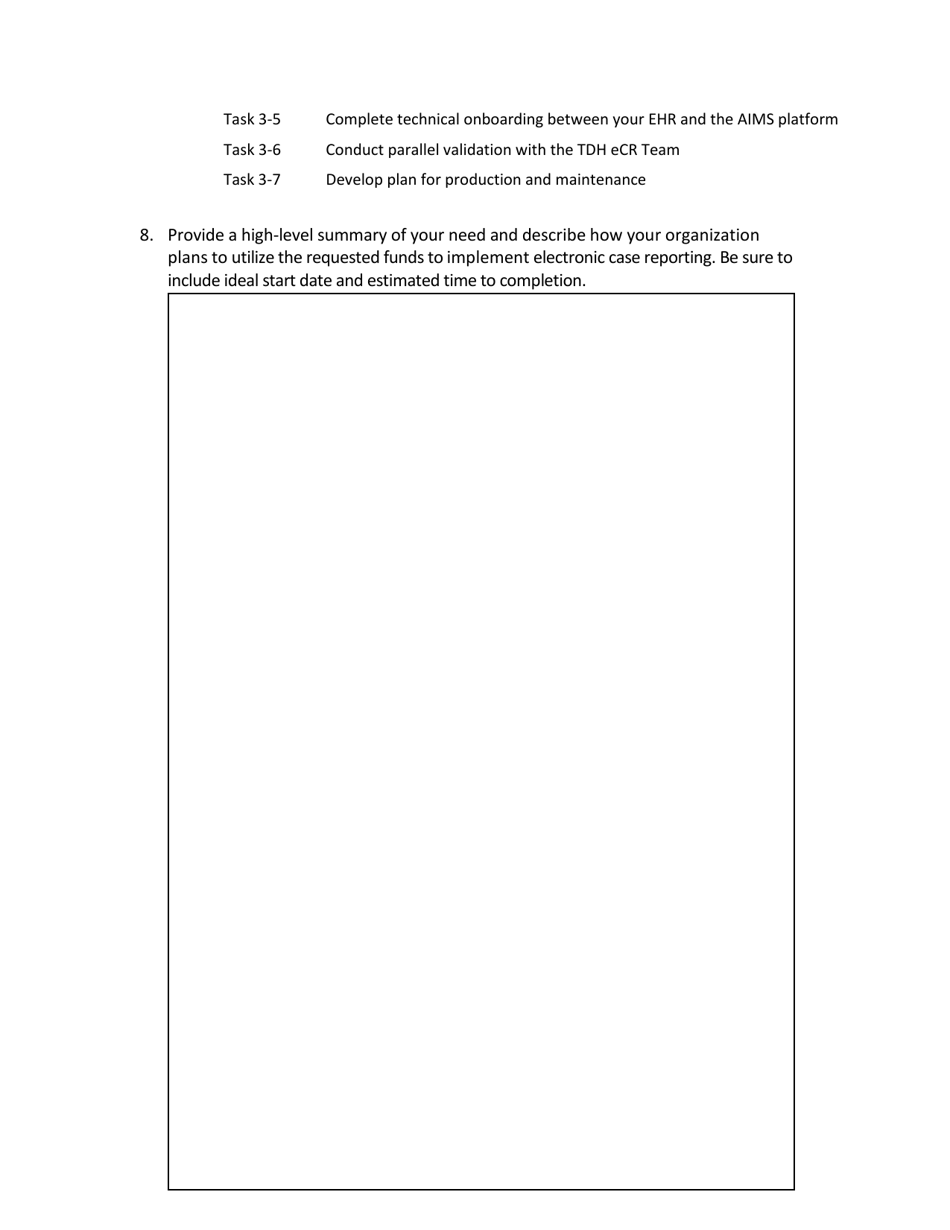 Implementation of Electronic Case Reporting (Ecr) in Healthcare Facilities Application - Tennessee, Page 5
