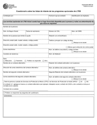 Formulario 8577-S Cuestionario Sobre Las Listas De Interes De Los Programas Opcionales De Ltss - Texas (Spanish)