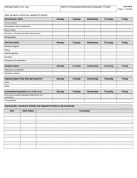 Form 8615 On-Site and off-Site Individualized Skills and Socialization Service Delivery Log - Texas, Page 2