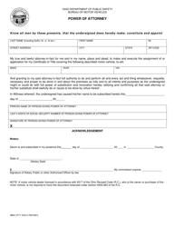 Document preview: Form BMV3771 Power of Attorney for Certificate of Title - Ohio