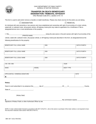 Document preview: Form BMV3811 Transfer on Death Beneficiary Designation/Removal Affidavit - Ohio