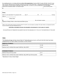 Form BMV4202 Unclaimed Motor Vehicle Affidavit - Ohio, Page 2