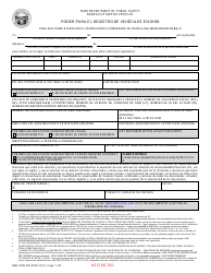 Document preview: Formulario BMV5738 Poder Para El Registro De Vehiculos En Ohio - Ohio (Spanish)