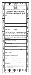 Document preview: Form BMV5721 Official Weight Slip - Ohio