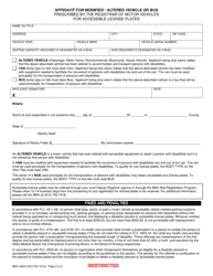 Form BMV4834 Health Care Provider Certification of Eligibility for Accessible License Plates - Ohio, Page 2