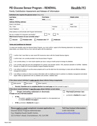 Glucose Sensor Program Renewal Form - Prince Edward Island, Canada