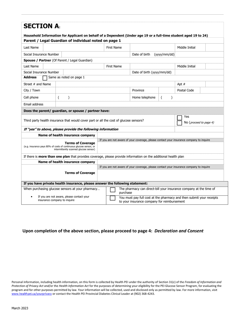 Glucose Sensor Program Renewal Form - Prince Edward Island, Canada, Page 2