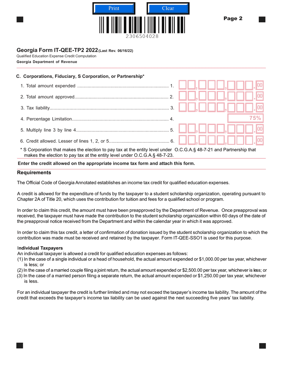 Form IT-QEE-TP2 - 2022 - Fill Out, Sign Online and Download Fillable ...