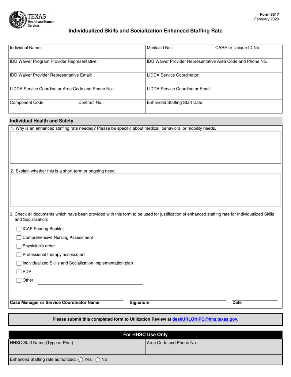 Form 8617 - Fill Out, Sign Online and Download Fillable PDF, Texas ...