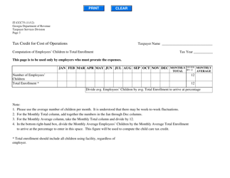 Form IT-CCC75 Tax Credit for Cost of Operations - Georgia (United States), Page 3