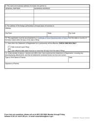Form 550 Statement of Registration - Foreign Limited Liability Partnership - Rhode Island, Page 4
