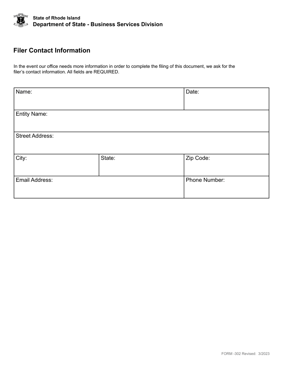 Form 302 Statement of Dissolution - Domestic Limited Partnership - Rhode Island, Page 4