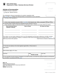 Form 116 Articles of Incorporation for a Domestic Worker&#039;s Cooperative - Rhode Island, Page 2