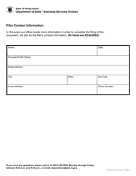 Form 100 Articles of Incorporation for a Domestic Business Corporation - Rhode Island, Page 4