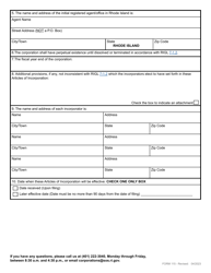 Form 115 Articles of Incorporation for a Domestic Professional Service Benefit Corporation - Rhode Island, Page 4