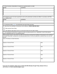 Form 301 Certificate of Amendment to Certificate of Limited Partnership - Rhode Island, Page 3