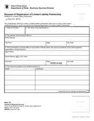 Form 500A Renewal of Registration of Limited Liability Partnership - Domestic Limited Liability Partnership - Rhode Island, Page 2