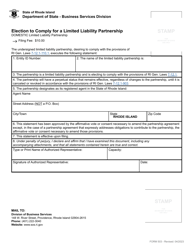 Form 503 Election to Comply for a Limited Liability Partnership - Rhode Island, Page 2