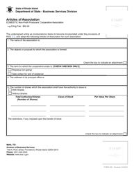 Form 600 Articles of Association - Domestic Non-profit Producers&#039; Cooperative Association - Rhode Island, Page 2