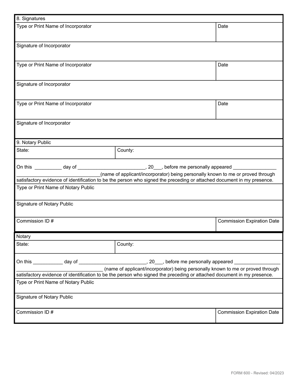 Form 600 Articles of Association - Domestic Non-profit Producers Cooperative Association - Rhode Island, Page 4