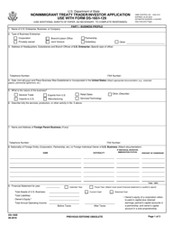 Form DS-156E Nonimmigrant Treaty Trader/Investor Application, Page 2