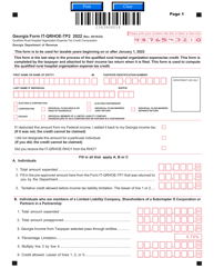 Form IT-QRHOE-TP2 Qualified Rural Hospital Organization Expense Tax Credit Computation - Georgia (United States)