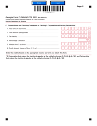Form IT-QRHOE-TP2 Qualified Rural Hospital Organization Expense Tax Credit Computation - Georgia (United States), Page 2