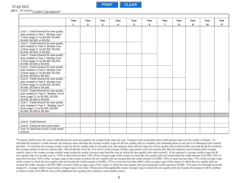 Form IT-QJ Application for Georgia Quality Jobs Tax Credit - Georgia (United States), Page 8