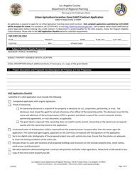 Urban Agriculture Incentive Zone (Uaiz) Contract Application - Los Angeles County, California