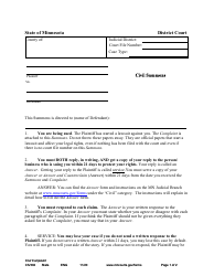 Form CIV802 Civil Summons - Minnesota