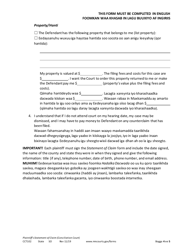 Form CCT102 Plaintiff&#039;s Statement of Claim - Minnesota (English/Somali), Page 4