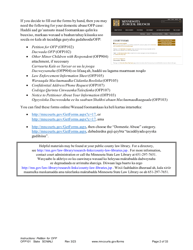 Form OFP101 Instructions - Asking for an Order for Protection (Ofp) - Minnesota (English/Somali), Page 2