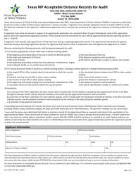 Form MCD-467 Download Fillable PDF or Fill Online Texas Irp Acceptable ...