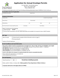 Document preview: Form MCD-301 Application for Annual Envelope Permits - Texas