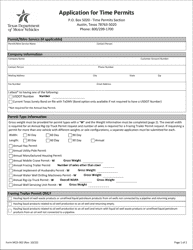 Form MCD-302 Application for Time Permits - Texas, Page 2
