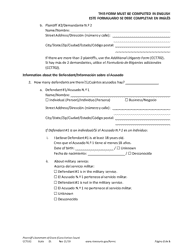 Form CCT102 Plaintiff&#039;s Statement of Claim - Minnesota (English/Spanish), Page 2