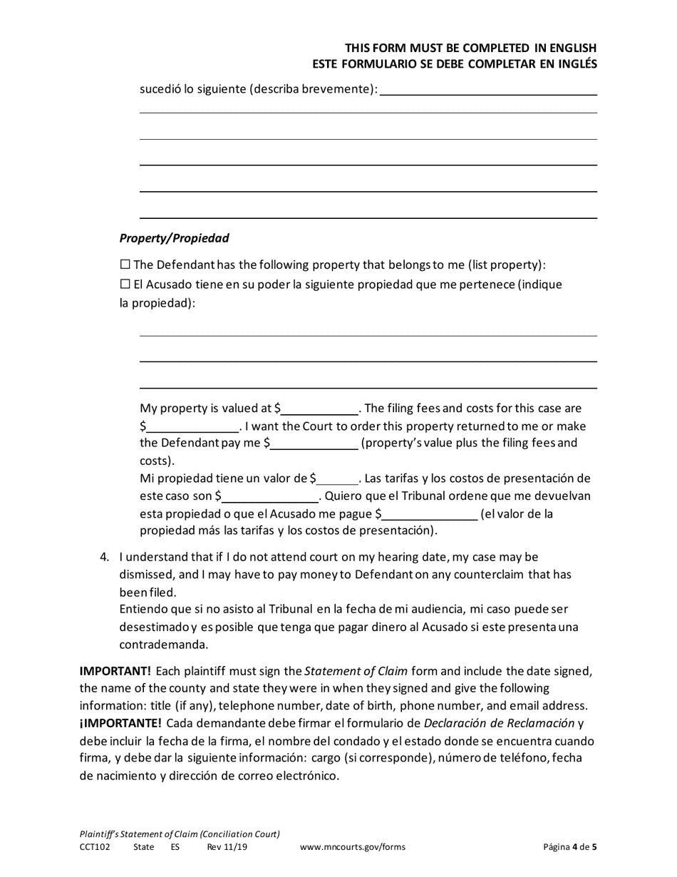 Form CCT102 - Fill Out, Sign Online and Download Printable PDF ...