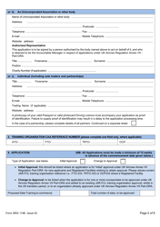 Form SRG1196 Application for Approval or Change to Approval to Conduct Instructor Refresher Seminars Under UK Aircrew Regulation Annex VII - Part-Ora - United Kingdom, Page 2